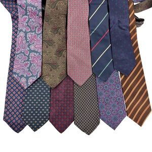 Vintage Designer Tie Lot 11pc Cacharel Briar Silja Le Clair Paisley Striped Mens